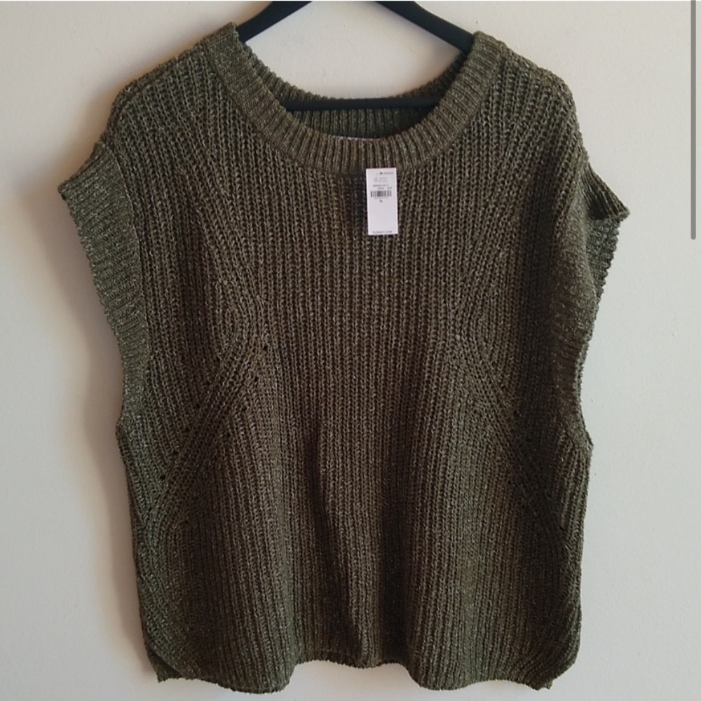 Old Navy Olive Sweater Vest Army Green XL
